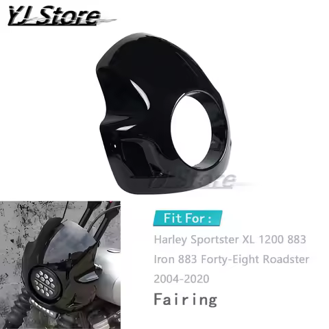 Fit For Harley Sportster XL 1200 883 Iron 883 X48 Roadster 2004-2020 Motorcycle Cafe Fairing 5.75" Headlight Sport Cover