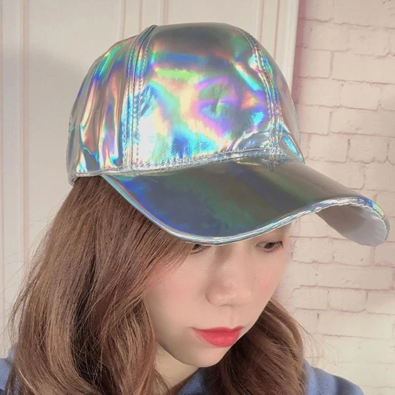Baseball Cap Leather Made with Gradiant Gloss Hats with Pre Curved Brim Radiant