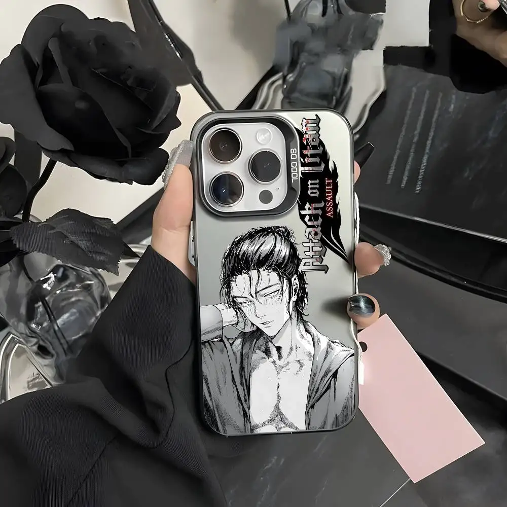 A-Attack On T-Titan Comics Cassa Del Telefono Per iPhone 17 16 15 14 13 12 11 Pro Max Air multicolore Opaco Laser Metallico Aurora Fonda