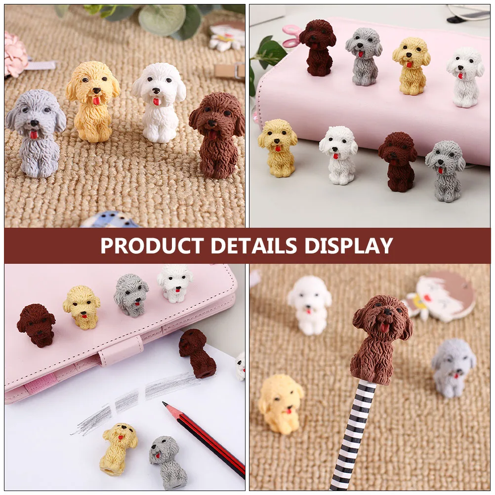 

24pcs Cartoon Puppy Erasers Cute Animal Rubber for Kids Students Stationery School Supplies Kawaii Dog Shaped for Children