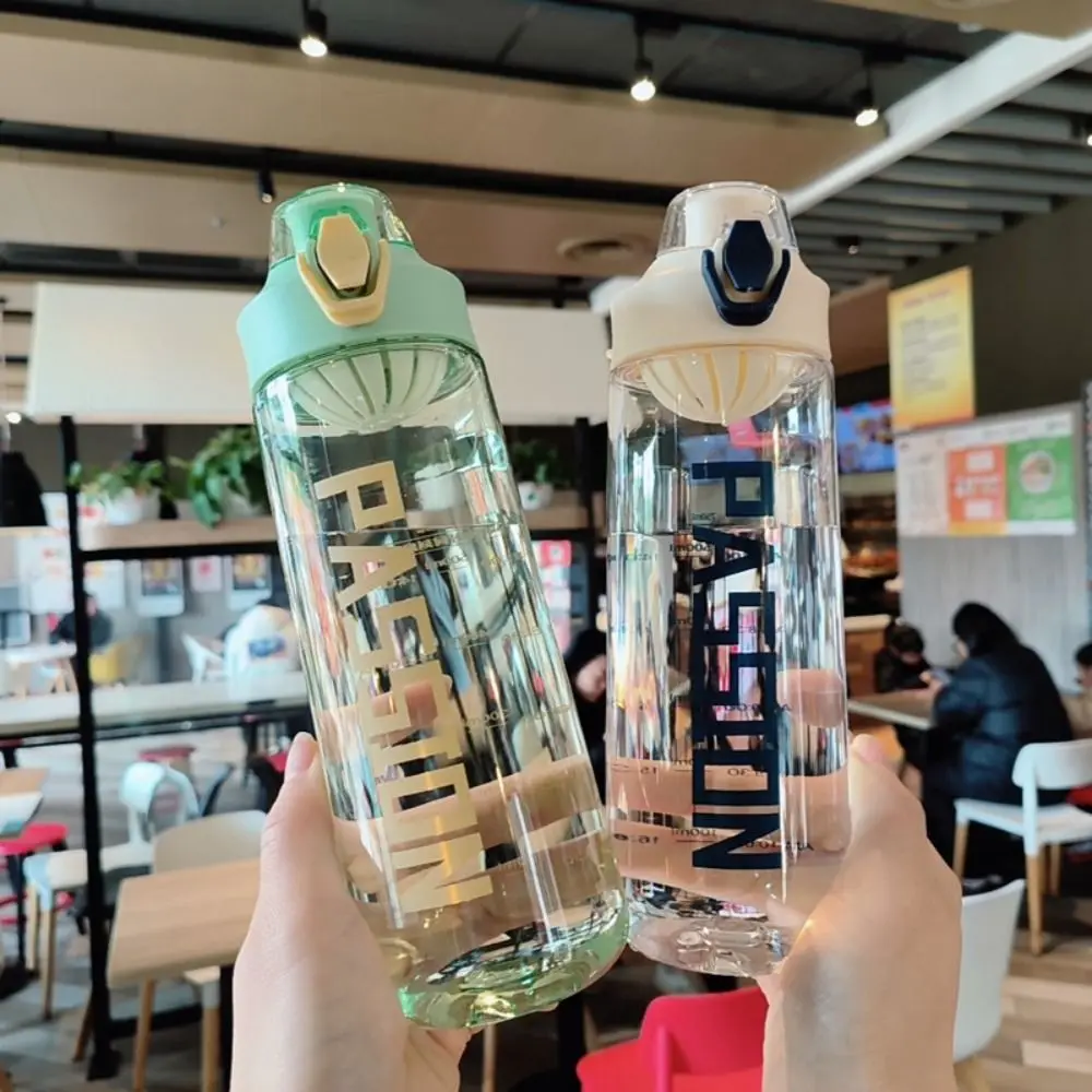 

PC Sports Water Bottle Large Capacity with Tea Strainer Colorful Plastic Cup Portable Handle Button Type Outdoor Sports Kettle