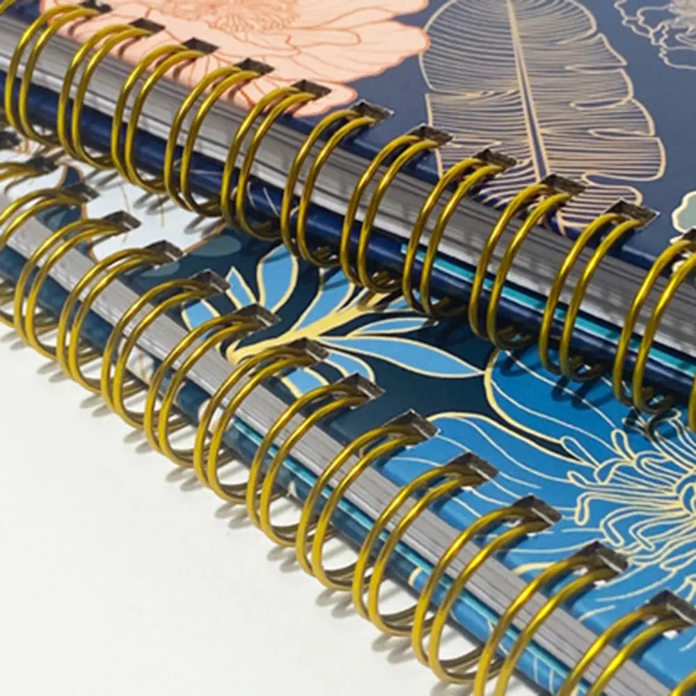 

12 Months A5 Agenda Book To Do List Colorful Flower Pattern English Notebook Portable Taking Notes Binder Coil Notebook Student