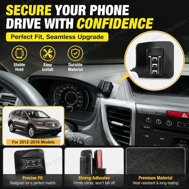 For Honda CR-V 2012–2016 Car Phone Mount Adjustable Dashboard Holder for Smartphone GPS Navigation Auto Accessories