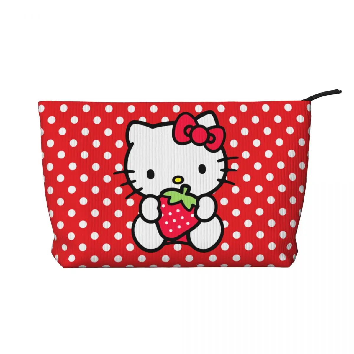 Custom Travel Sanrio Hello Kitty Toiletry Bag Corduroy Makeup Cosmetic Organizer Women Beauty Storage Dopp Kit Case