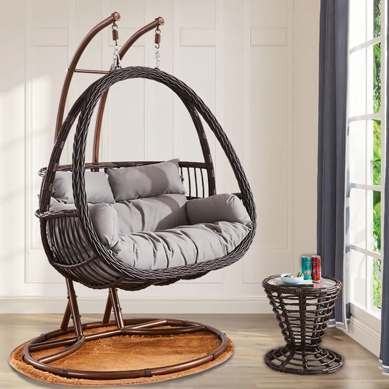 Hanging basket chair outdoor swing Bird's nest household rattan chair lazy cradle double hanging chair