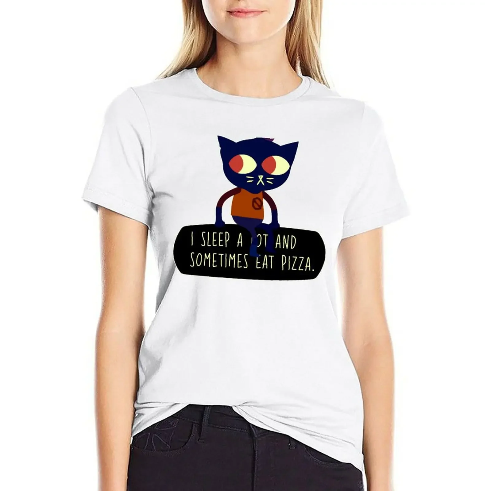 Night In The Woods Pizza T-shirt lady clothes shirts graphic tees womans clothing