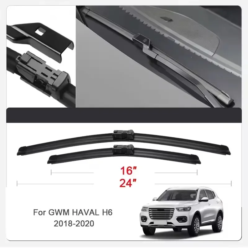 

2PCS Car Wiper Blades for HAVAL H6 18-26 Front Windscreen Windshield Double Rubber Car Accessories