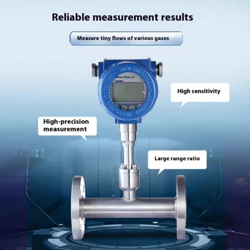 Digital Display Thermal  Mass Flow Meter Insertion Flange Pipeline for Compressed Air Natural  OEM Customizable