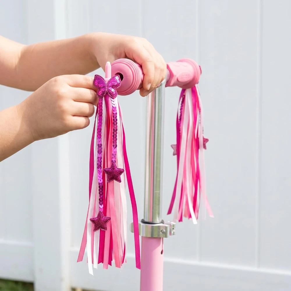 Bike Handlebar Streamers Scooter Handlebar Ribbons Streamers Handle Flowing Colorful Tassel Accessory For Bicycle Decoration