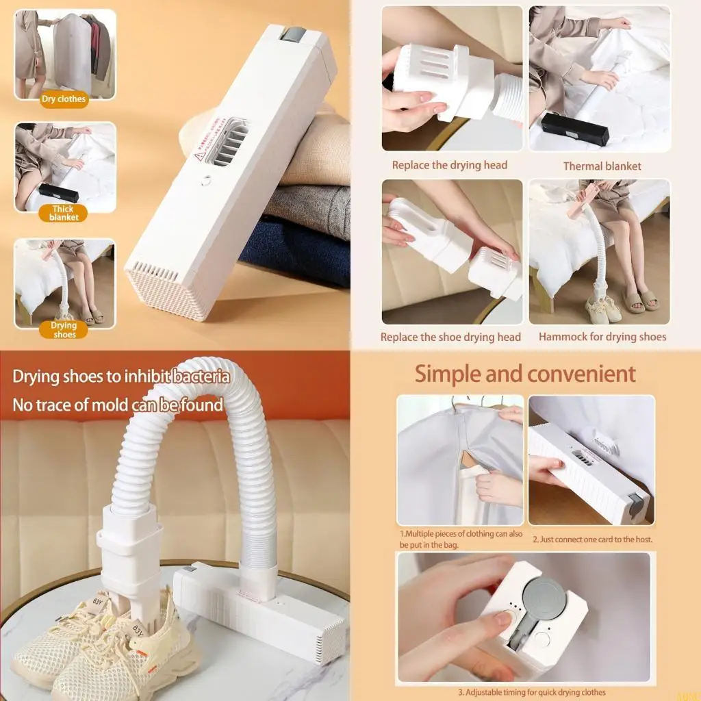 

A0NC Portable Clothes Dryer for Apartment 400W Clothes Dryer Foldable Travel Portable Dryer Machine Dryer for Home Traveling