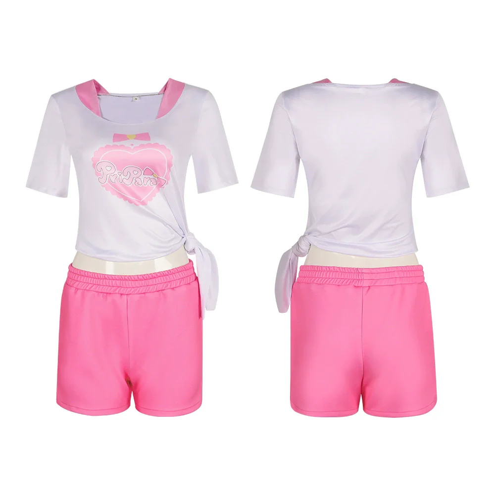 Anime Pripara Hojo Sophy Manaka Laala Minami Mirei SoLaMi ♡ SMILE Cosplay disfraz camiseta pantalones cortos mujer Sexy encantador traje diario