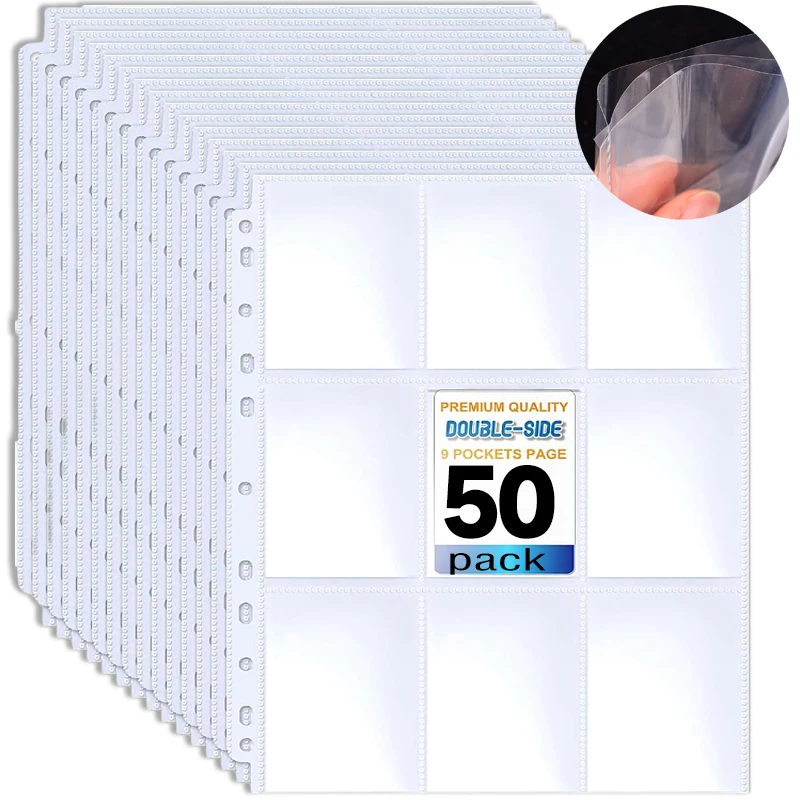 plastic binder sleeves for cards Business Card 3 Ring Binders, Heavy Duty Clear Page Protectors, Card Holder Sheets, 10 Pack, 20 Per Sheet : Office Products They are best present choice for your kids and friends who loves collecting trading cards 3 A4 Binder 9-pocket Pages, Refill,