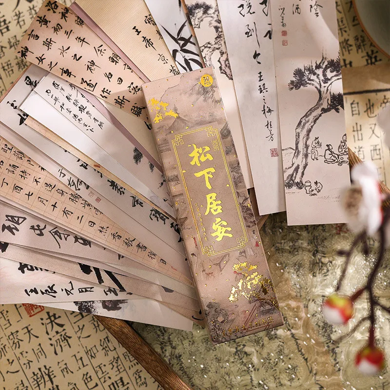 30 Pcs/pack Vintage Paper Bookmarks Chinese Calligraphy Themed Book Marks for Book Lovers Vintage Aesthetic Bookmark for Student