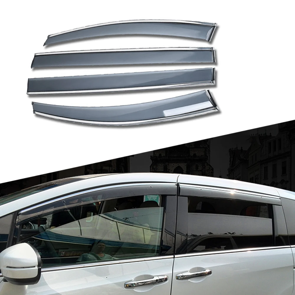 For HONDA ODYSSEY 5th Generation RC 2013-2019 Car Window Sun Rain Shade Visors Shield Shelter Protector Cover Trim Frame Sticker