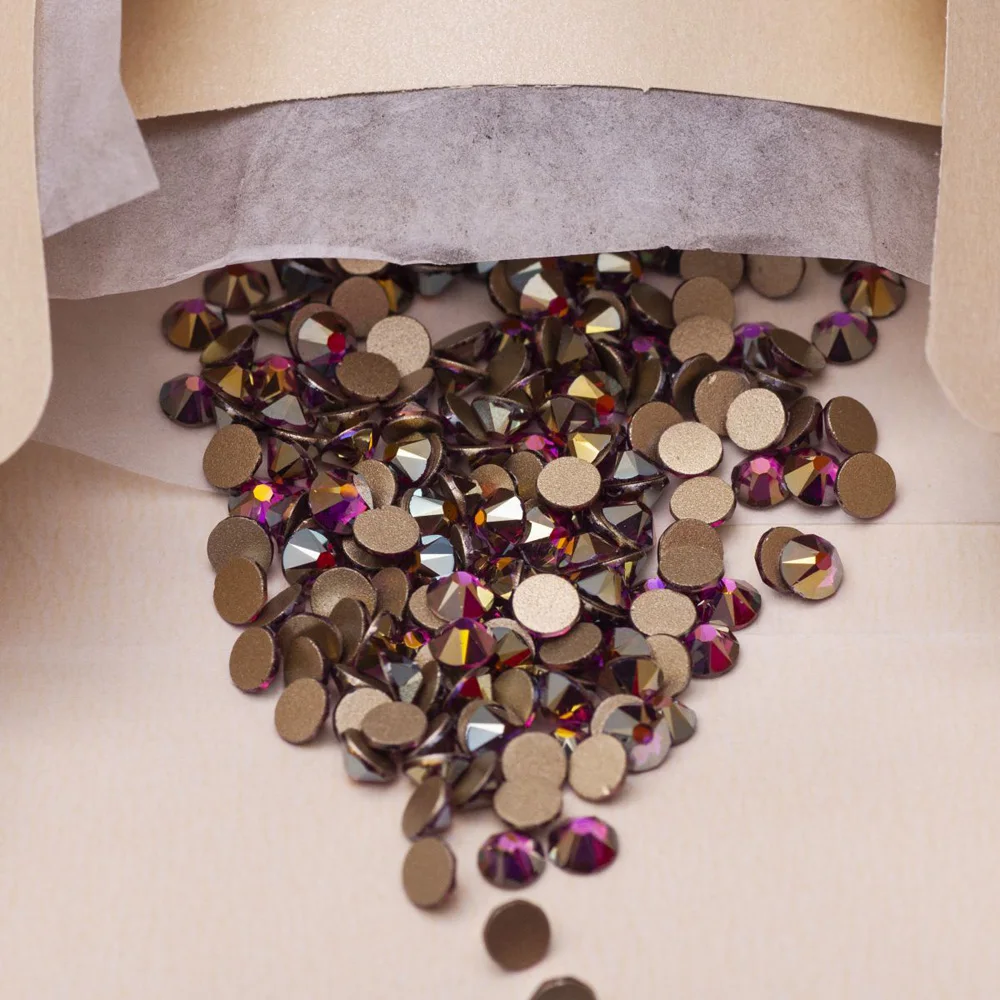 Pubrilex 2088NOHF 8 Große 8 Kleine Effekt AB Farbe Strass Kristallnägel Flache Rückseite Strasssteine für Nagelkunst und Kleidungsdekorationen – Detail 17