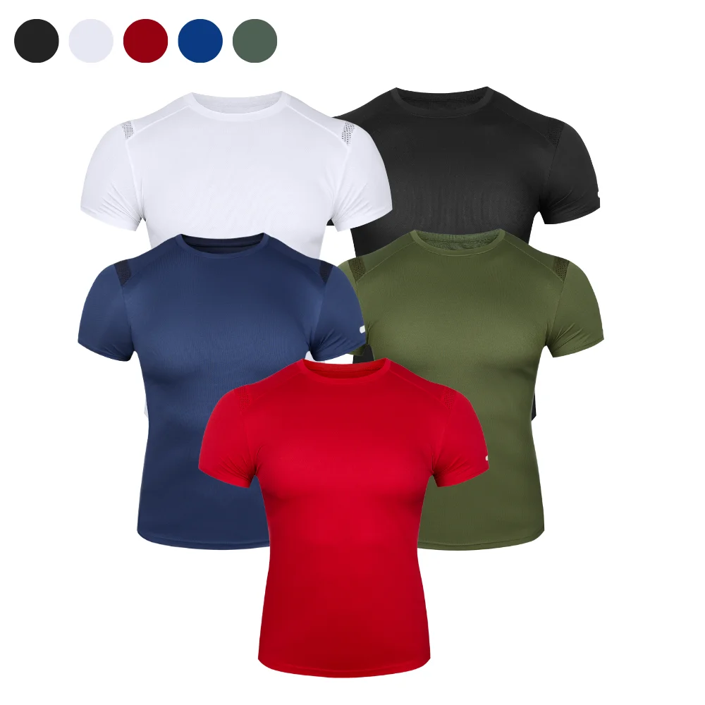 Reflektierendes Bündchen-Sport-T-Shirt für Herren – schnell trocknendes, leichtes, atmungsaktives Oberteil für Fitness, Laufen, lässige Alltagskleidung