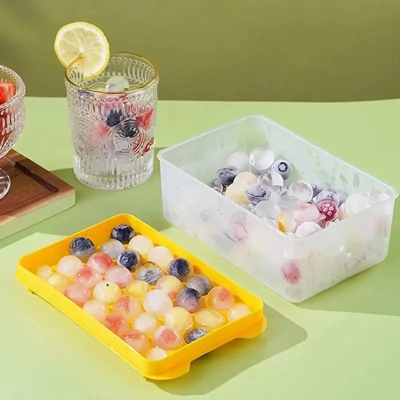 Round Ice Ball Maker Mold 3 Pcs BPA Free Easy Release Dust Proof Lid for Home Bar  Cocktail Preparation
