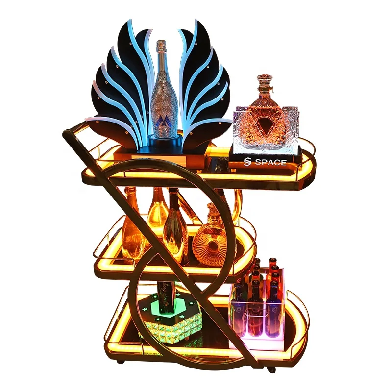 

Restaurant Hotel Wedding Party Luxury Metal Tea Wine Food Catering Drinks Champagne Serving Trolley Bar Cart