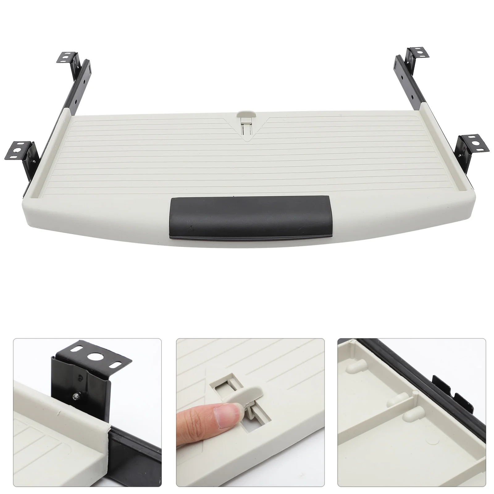 

1pc Drawer Style Keyboard Storage Box Under Table Space-Saving Desktop Organizer Durable Small Size Computer Keyboard Holder For