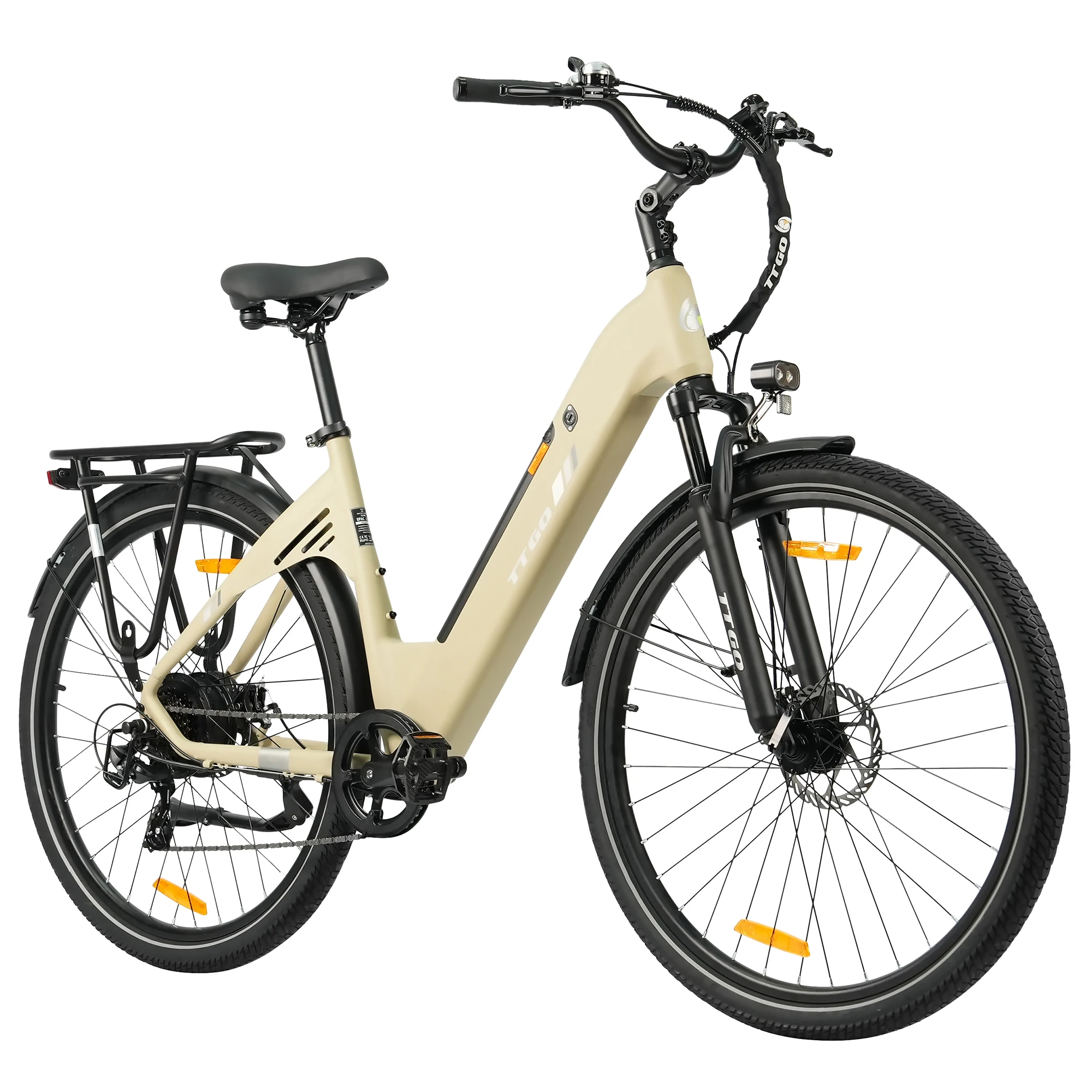 Bicicleta eléctrica de 28 pulgadas C3SE con batería de 36V18AH, eBIKE 3.0 con neumáticos gruesos, 7 velocidades, bicicleta eléctrica urbana con pantalla LCD y motor de 250W, stock en la UE.