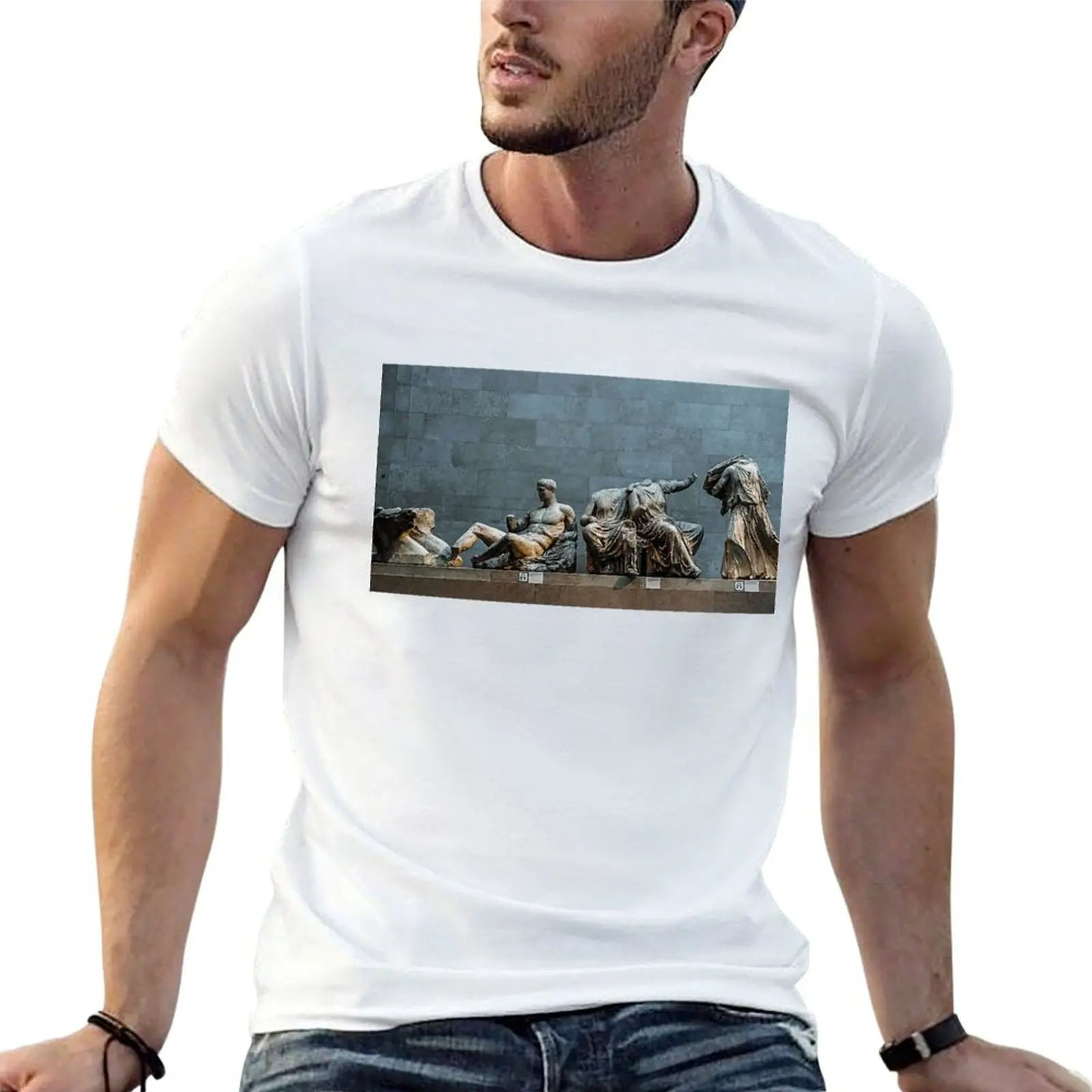 Camiseta con estampado gráfico de Stolen Elgin Marbles from Greece, camiseta gráfica personalizada para hombre