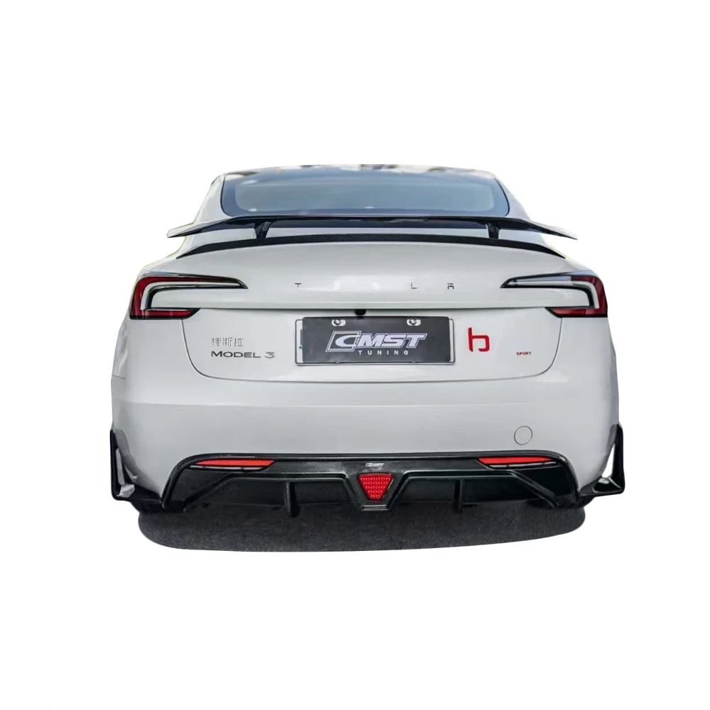 Carbon Fiber Body Kit for Tesla Model 3 Highland CMST Style Front Lip Rear Diffuser Side Skirt Rear Spoiler Rear Corner Facelift