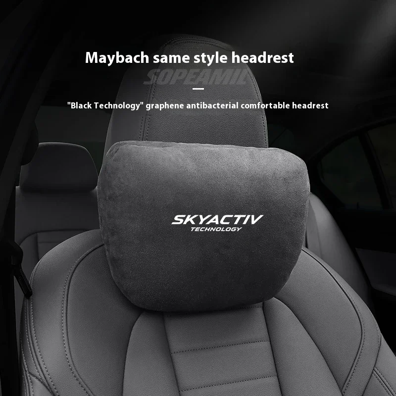 

For Mazda 3 6 SKYACTIV Axela Atenza MX5 RF CX30 CX3 CX5 CX8 Suede Car Headrest Neck Support Seat Lumbar cushion Soft Neck Pillow