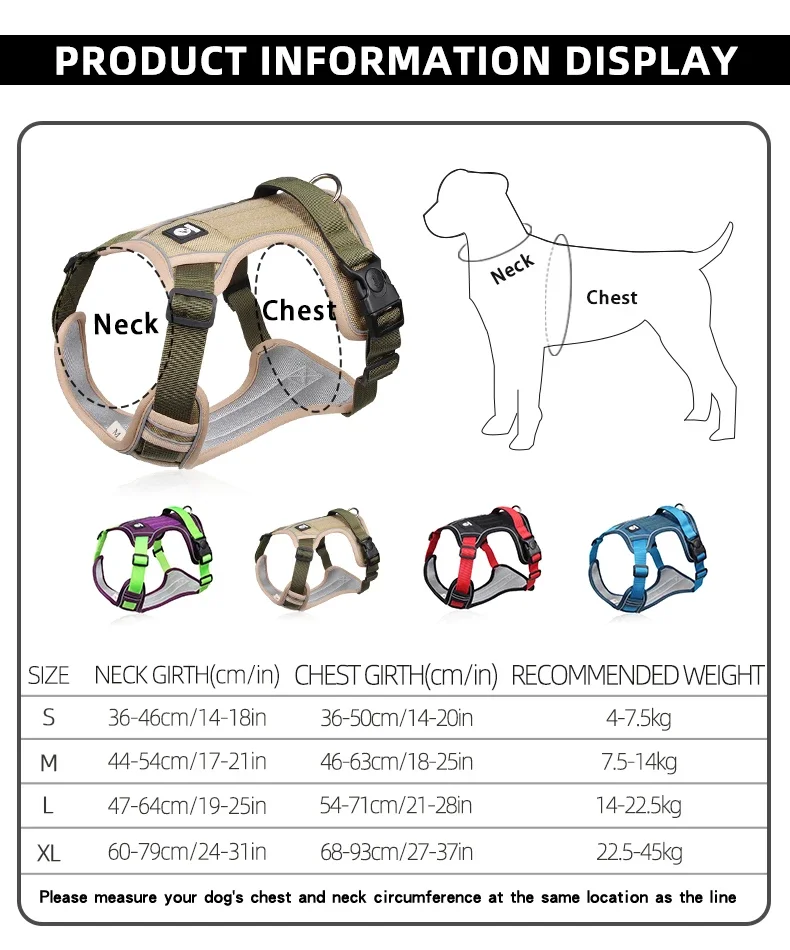 Taktisches Anti-Zieh-Hundegeschirr, Reflektierend, Robustes Oxford-Gewebe, Wasserdicht, für Mittelgroße und Große Rassen, Outdoor-Spaziergang, Haustier-Weste – Detail 2