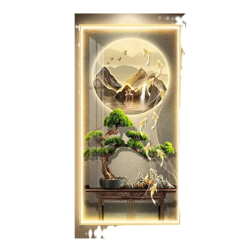 Picture 6: LED lights light luxury entrance door hanging high-end atmosphere corridor aisle mural