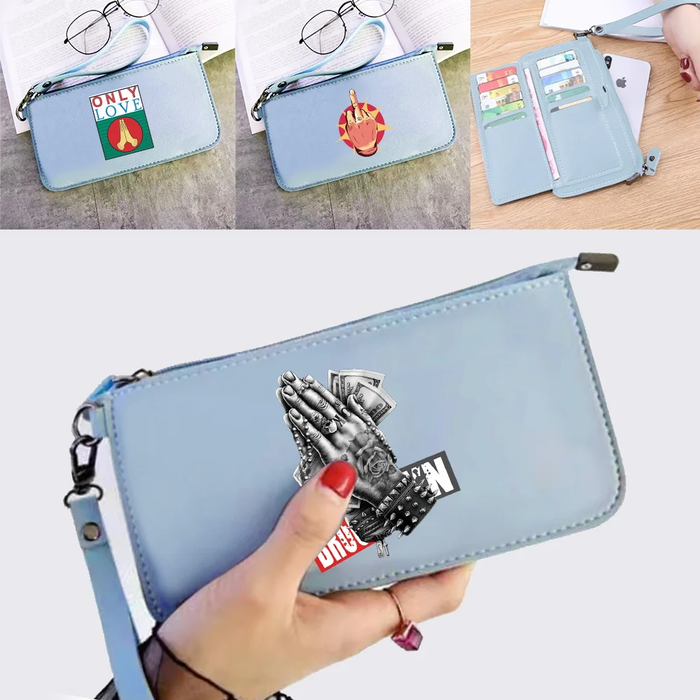 

Легкий новый длинный кошелек на молнии с ручным узором, большая вместительная сумка для нескольких карт, уличный кошелек для монет, стильный многофункциональный кошелек