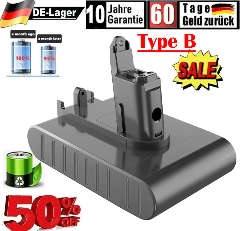 22.2V pour Dyson DC31B DC44 Animal DC34 DC35 DC45 DC57 917083-01 202932-02 965557-03 batterie de nettoyage sous vide (pas pour Type A)