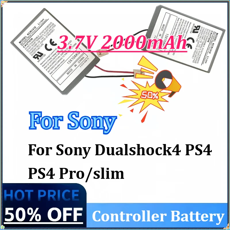 

New 2PCS 3.7V 2000mAh Rechargeable Battery with USB Charger Cable for Sony Dualshock4 PS4 /PS4 Pro/slim Controller Batteries