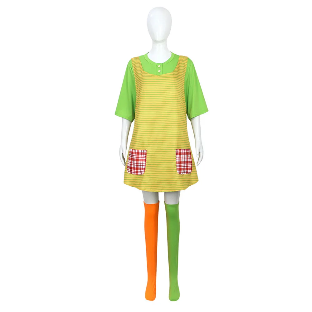 أنيمي جوارب جلدية جديدة بيبي تأثيري حلي فستان أخضر سترة المئزر حفلة الهالوين جوارب طويلة مجموعة كاملة التمويه