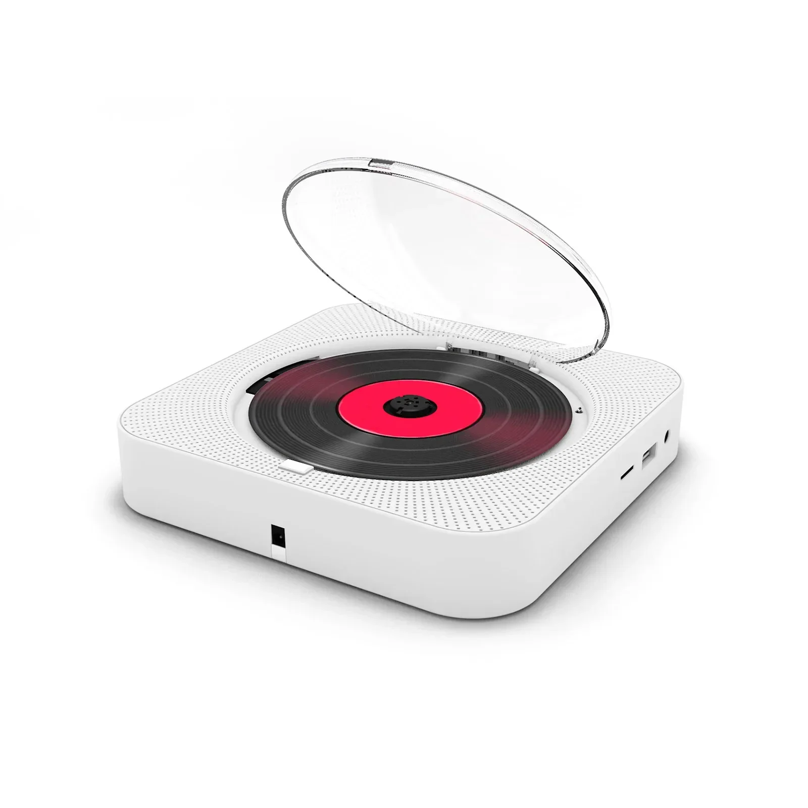 KC-909 휴대용 CD 플레이어 내장 스피커, 스테레오 더블 3.5mm 헤드폰 잭, LED 스크린, 벽걸이 CD 음악 플레이어 2024