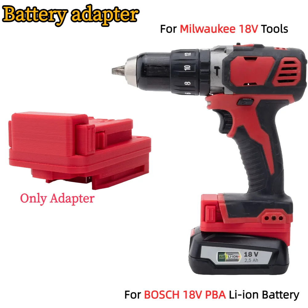 Battery Adapter/Converter for BOSCH 18V PBA Li-ion Battery To Milwaukee 18V Power Tools Accessory(Only Adapter)