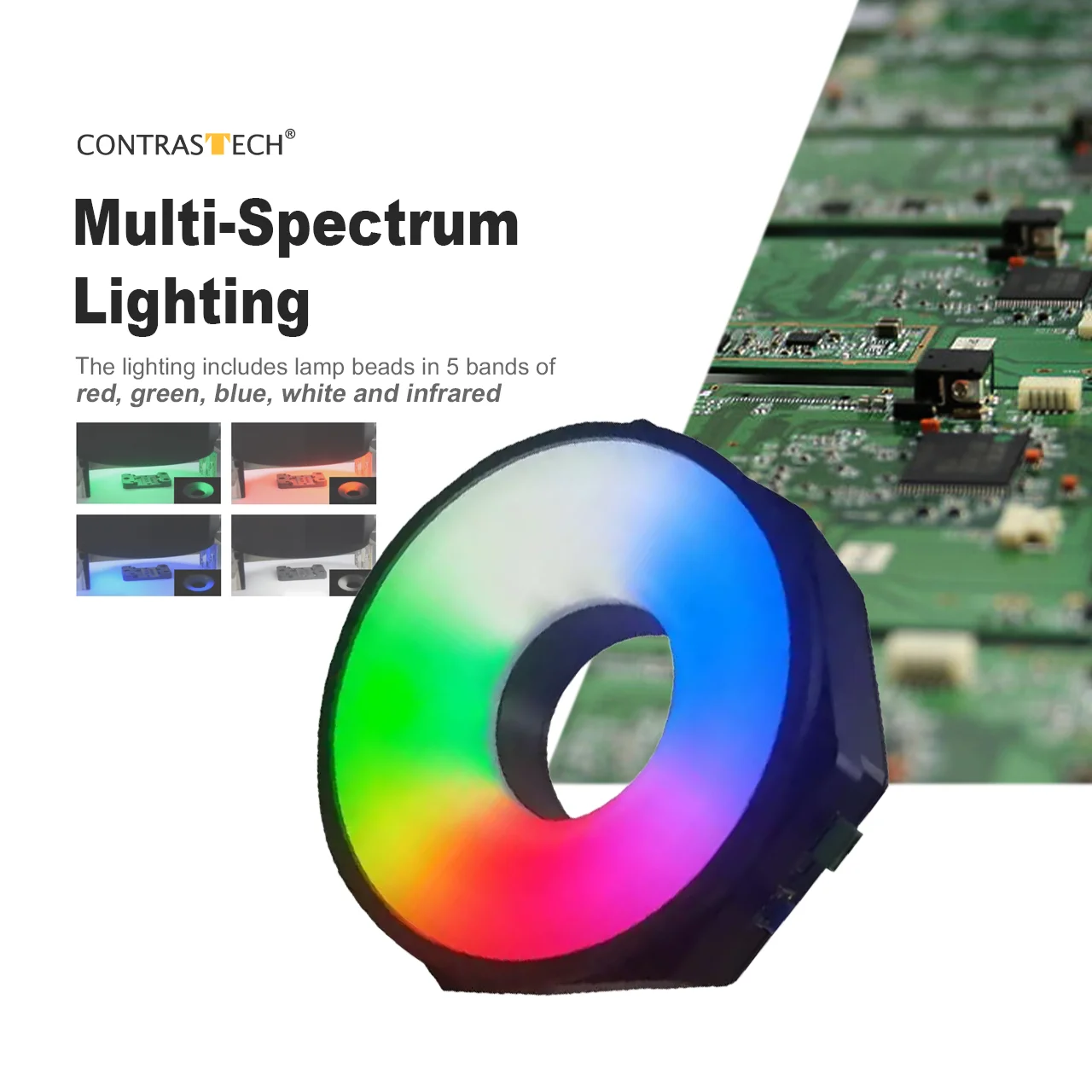 Multi-Spectrum Lighting IR950nm MSR Smart Vision Light Machine Vision Light Flash for LED PCB Inspection CONTRASTECH