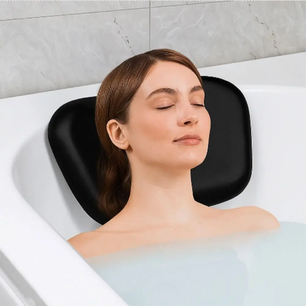Prático antiderrapante banheira travesseiro design ergonômico conforto jacuzzi travesseiro ventosa alta elasticidade spa travesseiro apoio de cabeça