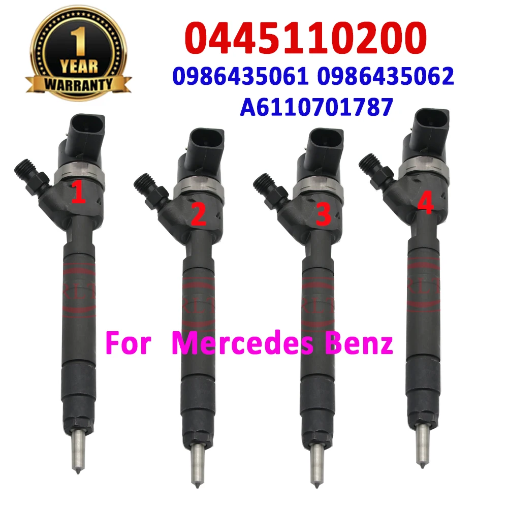 4 PCS NEW A6110701787 Diesel 0 445 110 200 Fuel Injector 0445110200 0445 110 200 Auto for Mercedes Benz 6110701787