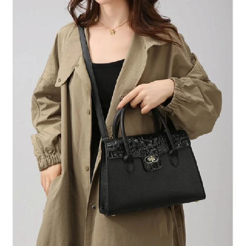 

Женская сумка-мессенджер из кожи с узором Begonia и высококачественным парижским повседневным аккуратным легким повседневным видом ​