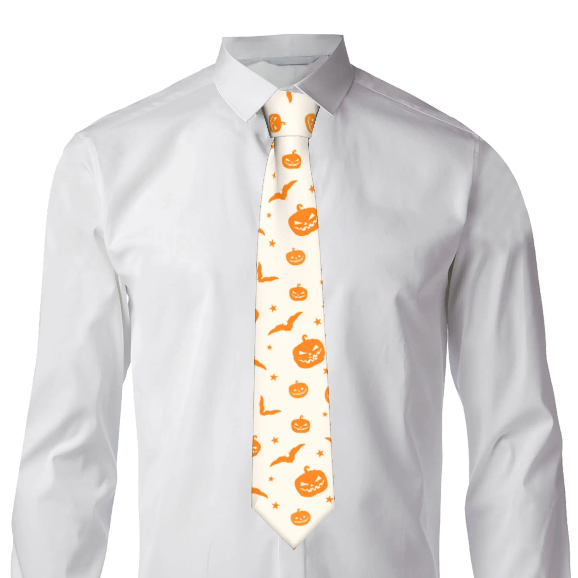 Halloween Pumpkins Neckties Unisex Fashion Classic  Neck Ties for Mens Shirt Accessories Cravat