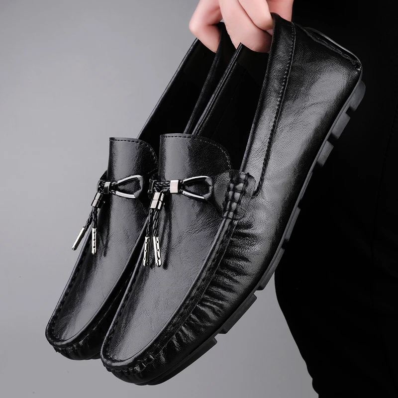Luxury Brand  Tassel Loafer New Leather Shoes Men's New Moccasins Soft Soled Casual Wedding Leather Shoes Business Formal Men's