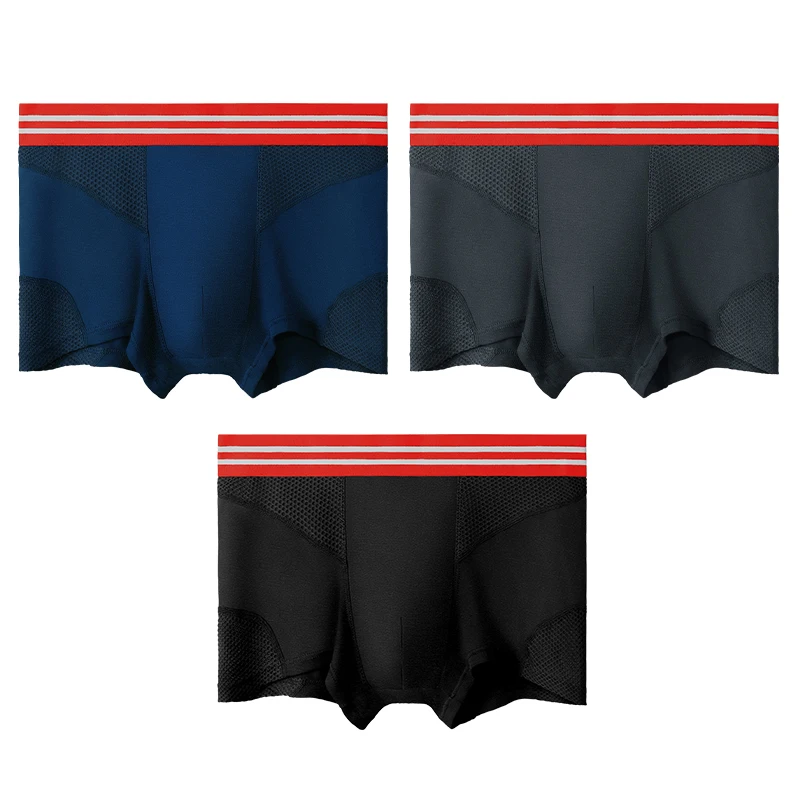 

5 шт., мужские трусы-боксеры, из модала с сетчатыми отверстиями для воздухопроницаемости, мужские шорты-боксеры, мужские спортивные шорты