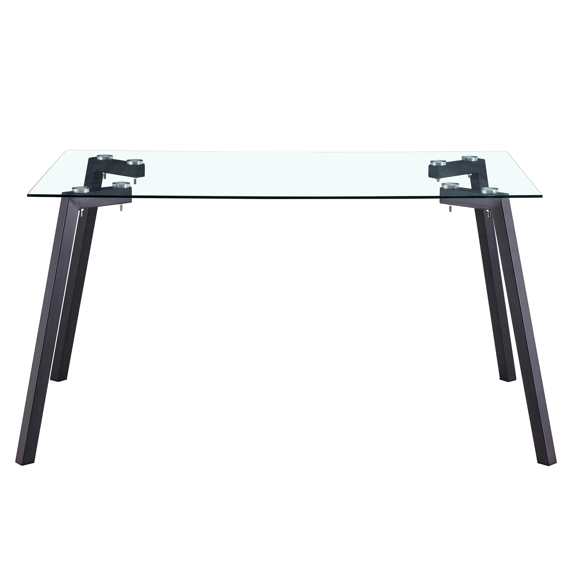 Modern Minimalist Rectangular Glass Dining Table for 4-6 with 0.31