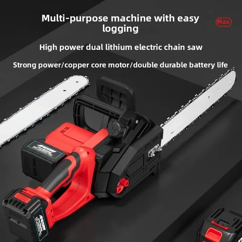 Premium 16 Inch Lithium Battery Chain Saw Portable Chainsaw Household Large Logging Saw Tree Cutting Outdoor Electric Logging Ma