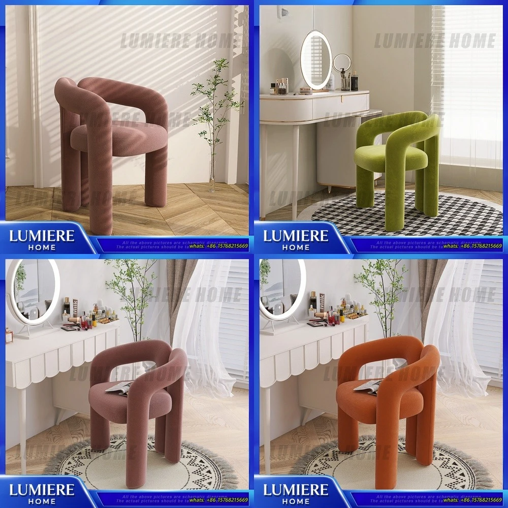 

Pink Makeup Chair for Bedroom Luxury Dressing Table Stool Cream Nail Art Vanity Seat Home Decor Fashionable Bench