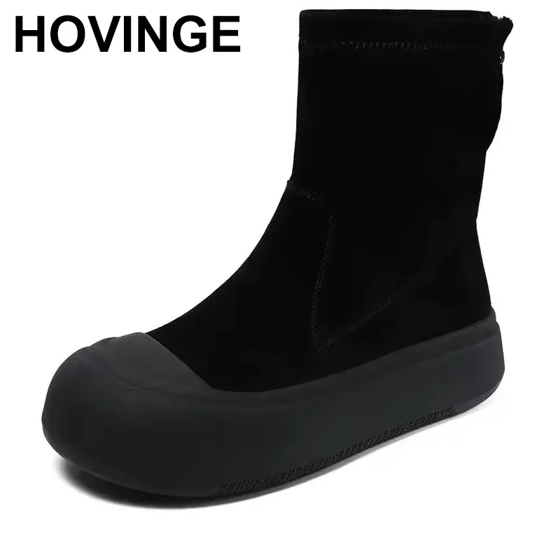 

4 см британские замшевые ботильоны, кожаная обувь на танкетке, дымоход, весенние модные женские лоферы, осенне-зимняя удобная обувь из овчины