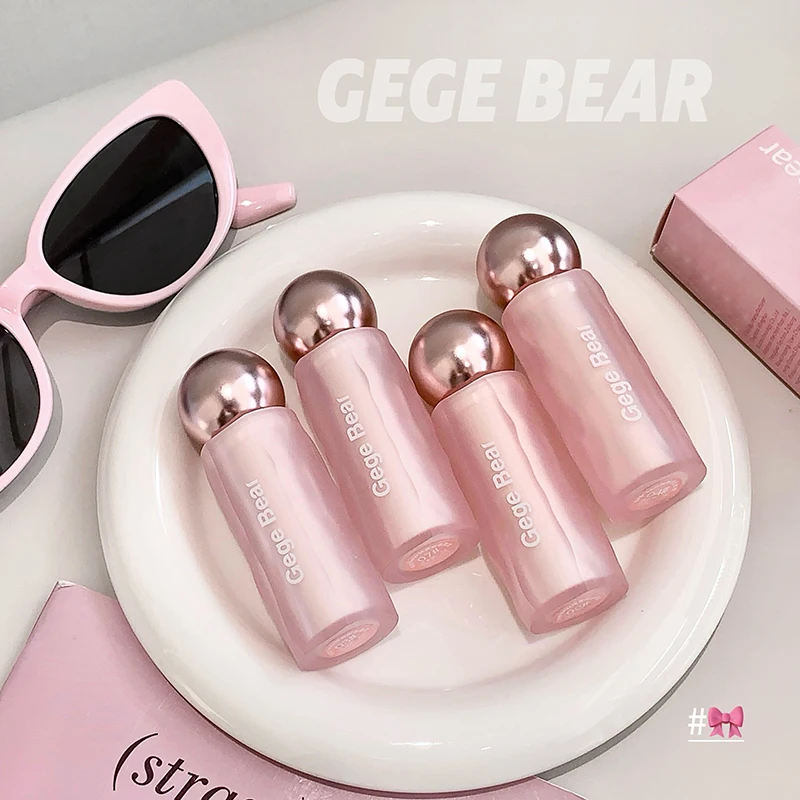 طين شفاه Gege Bear Velvet غير لامع، صبغة ناعمة وعالية لارتداء طويل الأمد، ولون شفاه مخملي غير لامع