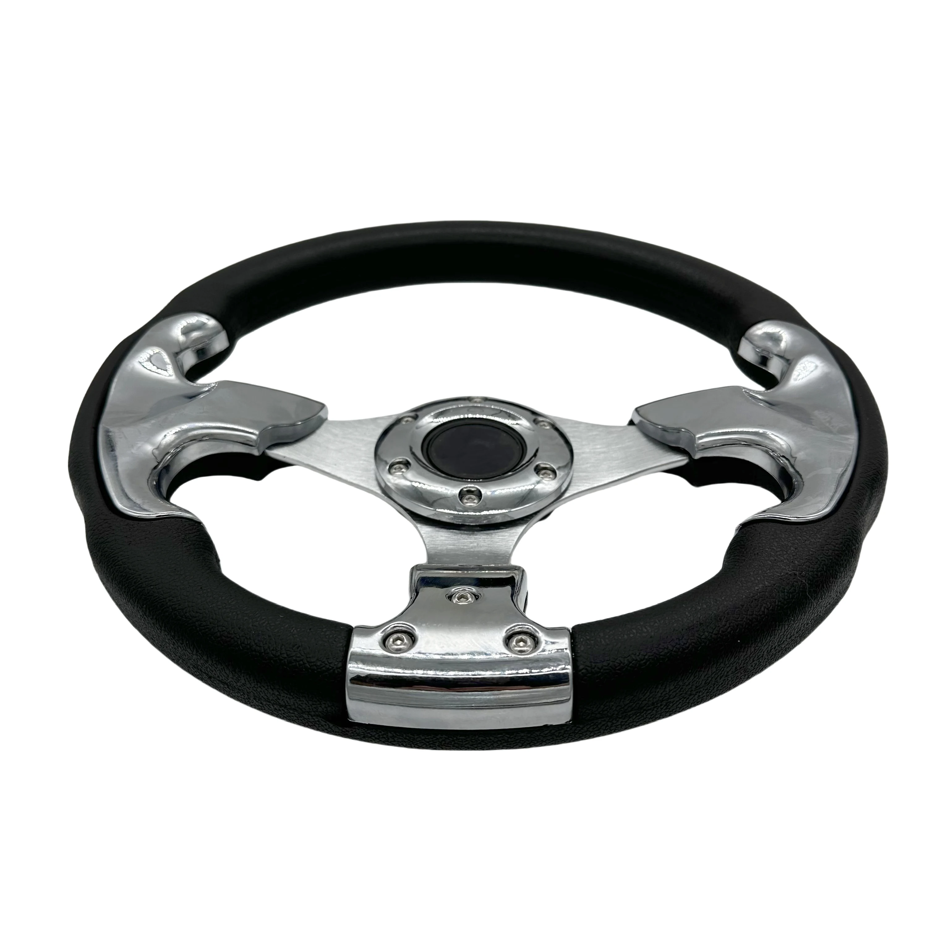 Universal 12.5 Inch/320 MM Plastic PU Golf Cart Steering Wheel Boat Steering Wheel