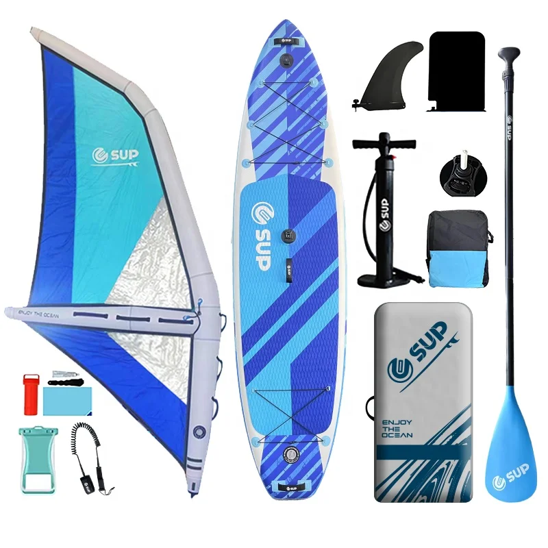 

windsurf board with sail Inflatable windsurfing kitesurfing board with electric fin paddle board with seat wind surfboard