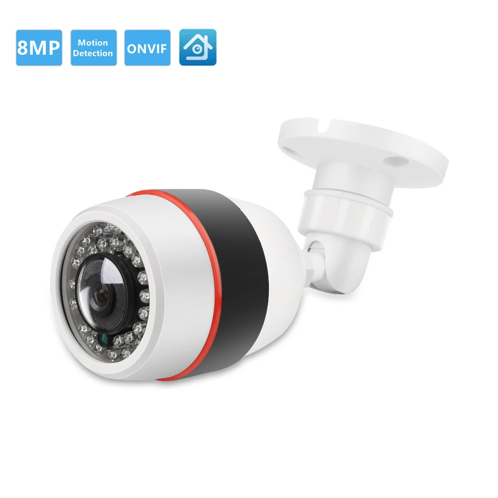 

8MP IP Network ONVIF Security Camera Fisheye Lens Wide Angle Surveillance POE CCTV P2P Infrared Camera Outdoor for Home Safety